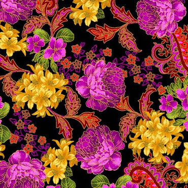 Opulent Floral Reds by Michael Miller
