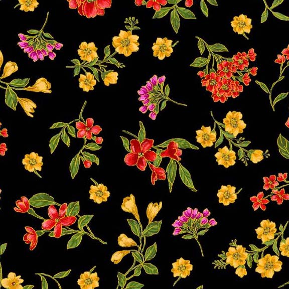 Opulent Floral Reds by Michael Miller