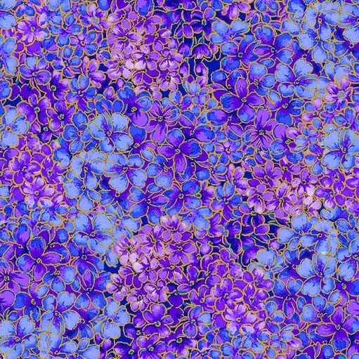 Opulent Floral Blues by Michael Miller