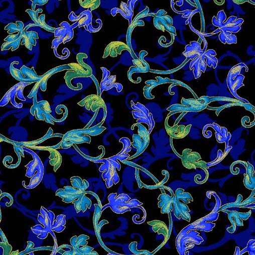 Opulent Floral Blues by Michael Miller